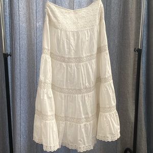 Long white skirt by Malcolm & co., size 6